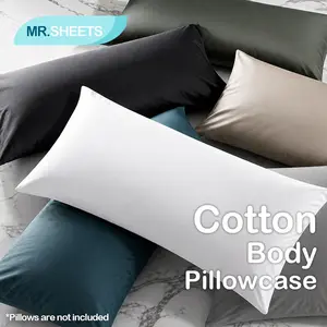 [Memorial Day Sale]NTBAY Egyptian Cotton Body Pillowcase – 500 Thread Count Soft Breathable Long Pillow Cover Envelope Closure 20x54 Inches