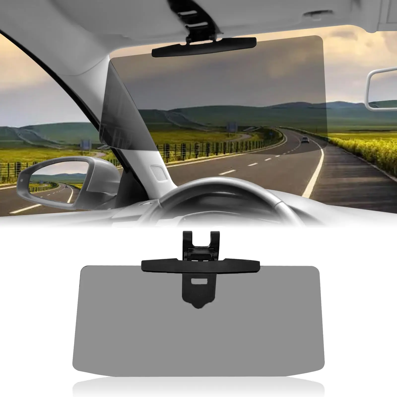 HD Visor Sunshade Extender for Car,72.5% Strong-Light Blocking Rate - Anti-Glare Car Visor Protect from Sun Glare, Snow Blindness and UV Rays (1Pcs)