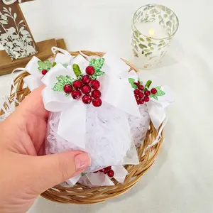 Set of 12 Organza Bag Decorated with Grapes for Communion Favors Party Religious Events Elegant and Festive Design