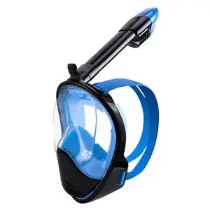 1pcs/Dark blue Full Face Snorkeling Mask For Adults And Teenagers, Snorkeling Equipment, With Detachable Camera Holder, Panoramic 180° Field Of View, Anti-fog And Anti-leakage Snorkeling Mask For Men And Women