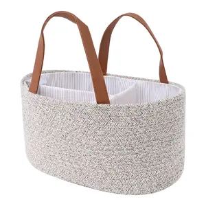 REGALWOVEN 1 Pack Woven Storage Basket Bin with Divider and Handle for Blankets, Clothes, Organizer Bin for Living Room Home Decor
