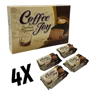 Coffee Joy Biscuits - Coffee Flavor Biscuit - 4 Packs per Box - Delightful Coffee Flavor - Perfect for Sharing