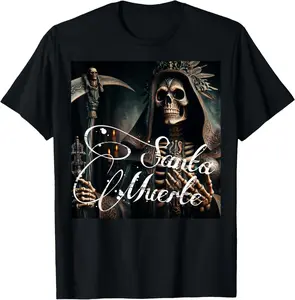 Scary Knight Clothing Santa Muerte Summer Casual Shortsleeve Cotton T-Shirt