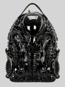 Unique Snake-Shaped Backpack, Punk Style Streetwear Bag, Unisex Fashionable Motorcycle Bag, American Street Bookbag, Casual Daily Use, Snake Shape Design