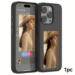 4-Color Ink Screen Projector DIY Phone Case Cover, NFC Smart Screen Projector Phone Case Cover, Al Smart DIY Design Pattern Phone Case Cover for iPhone 11 12 13 14 15 16 17 Accessories