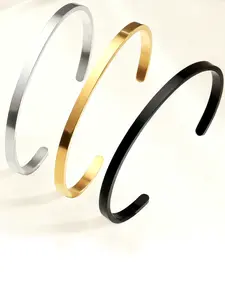 Elegant Stainless Steel Bracelet, Perfect Gift for Her, Fashionable Women's & Girls' Jewelry, Modern Trendy Accessory, Stackable Bracelets, Trendy Bangles