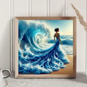 Creative Woman Pattern DIY Diamond Arts Colorful Painting Kit without Frame, DIY 5D Diamond Arts Colorful Painting Kit, Wall Art Decor for Home