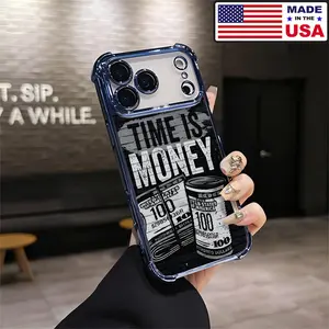 Time is Money Money Quote Streetwear Retro Dollar Bills Aesthetic Design Pattern Casing For iPhone 17 16 15 14 13 12 Samsung 22 23 24 25 Plus Pro Max Ultra Soft Silicon TPU Shockproof Protector Vintage Unique Fashion Mobile Phone Case