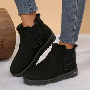 Women's Suede Winter Platform Boots With Faux Fur Lining for Winter Shoes