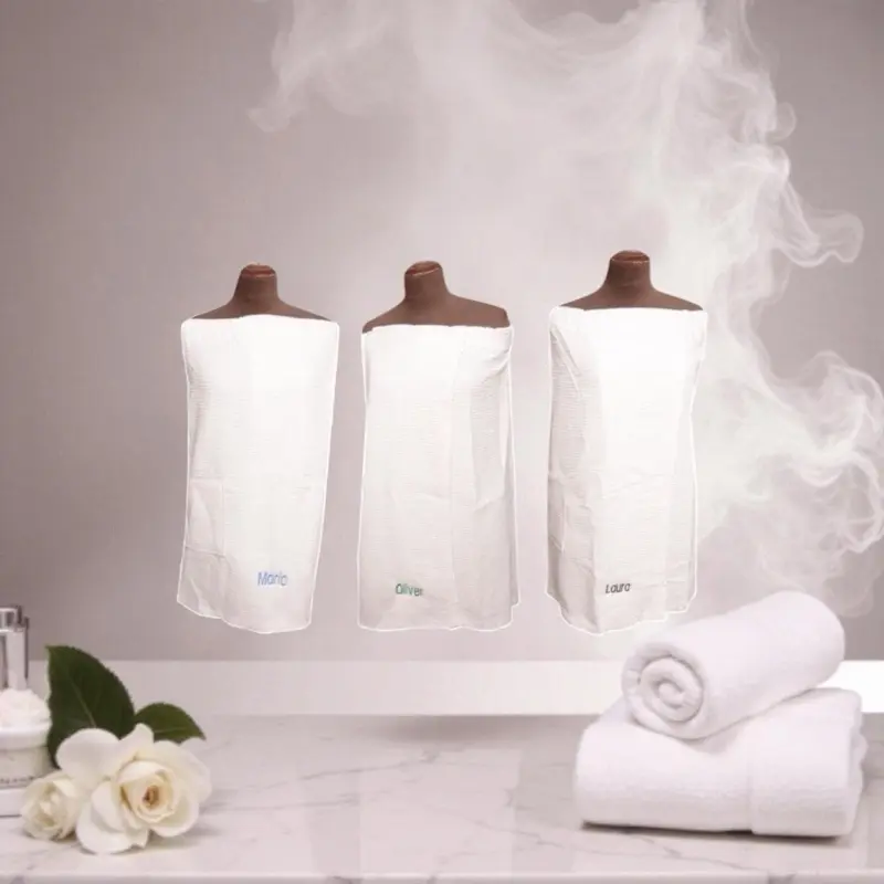 Women’s Cotton Spa Towel Wrap - Lightweight, Strapless, Casual, Fade Resistant, Personalized Bath Wipe for Gifting