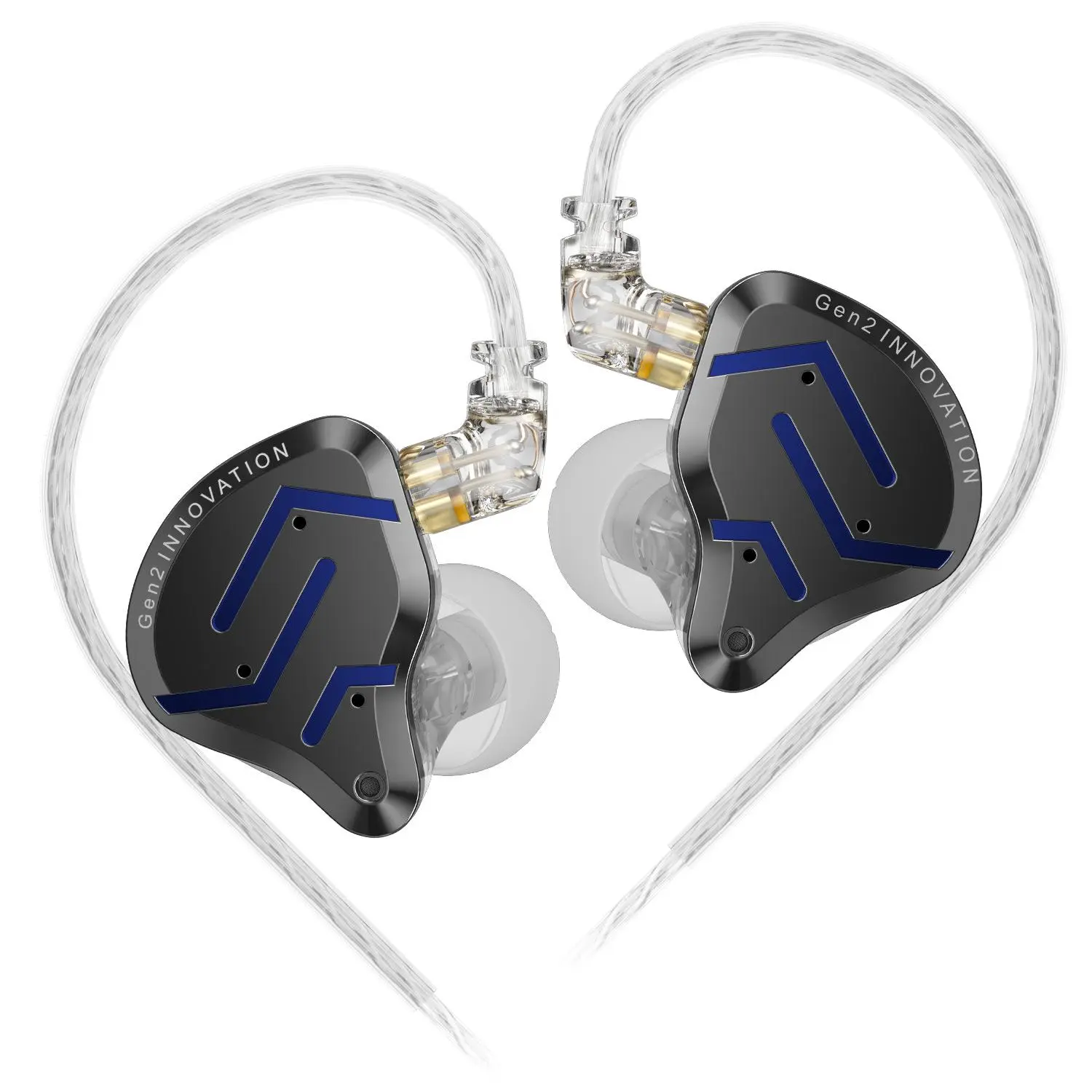 KZ ZSN Pro 2 in-ear Monitor Headphones, 1BA+1DD Hybrid Technology HiFi Bass Clear Sound IEMs, Noise Cancelling Earbuds, Wired Headphones for Musicians Singer Audiophile, Electronic