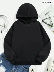 Boys And Girls' Casual Pattern Long Sleeve Hooded Sweatshirt, Suitable For Spring/Autumn/Winter, Suitable For Social Occasions, SUnisex Casual Hooded Sweatshirt, Spring & Fall Soft Sportswear