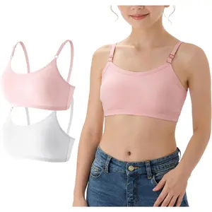 Girl's Training Bra Cotton Spaghetti Strap Adjtable Sport Underwear