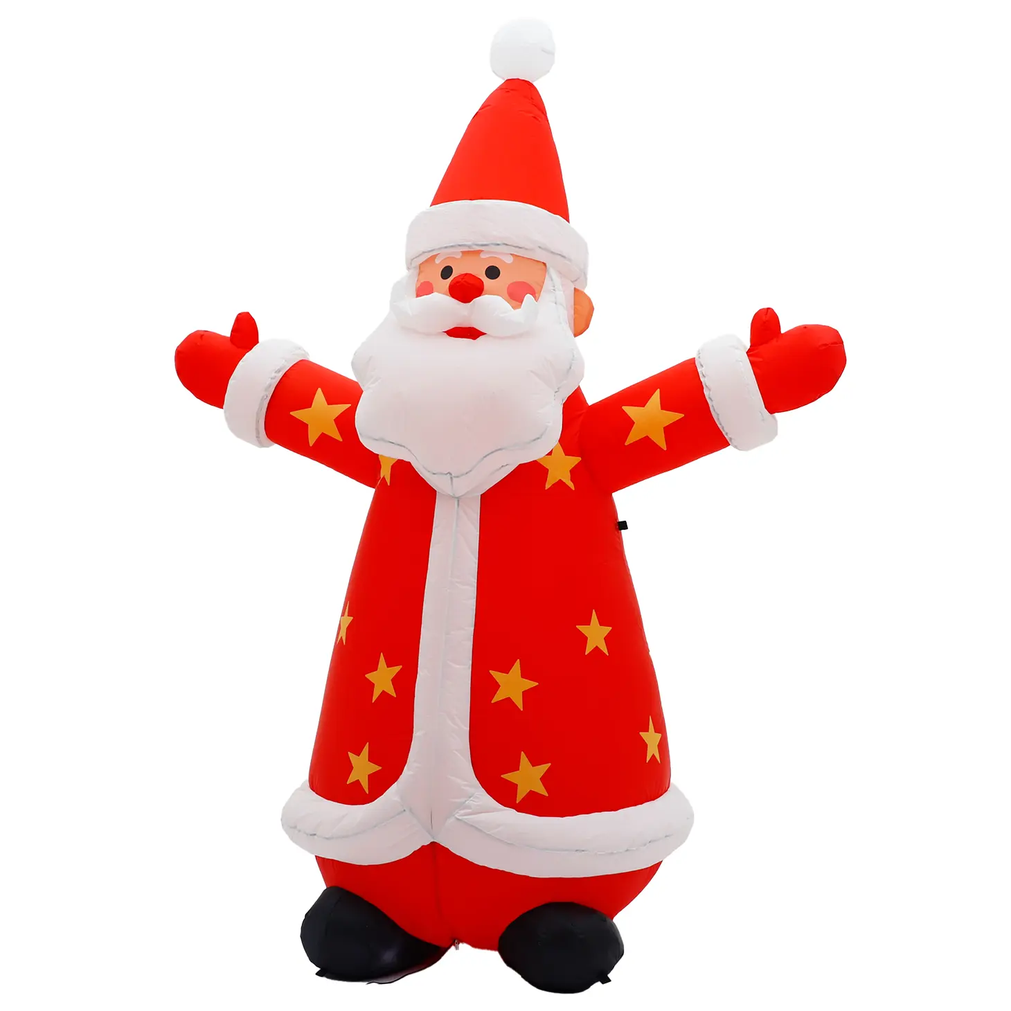 2025 New 8ft (86 inches) Giant Inflatable Golden Star Santa Claus - Polyester Santa Theme Decor, Outdoor Decorative Lights, Soft LEDs, Durable, Energy Efficient, Easy-Install Floor Mount Holiday Decoration for Christmas Parties, Gardens