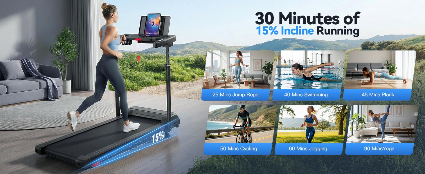 【Spring Glow Up】ANCHEER Treadmill for Kids and Adults with Adjustable Height & Desk Workstation, 450LBS Capacity, Easy Assembly Treadmill with 15% Incline and LED Display, 3.5HP Slient Motor Treadmill with Desktop for Home Office Whole Family Workout