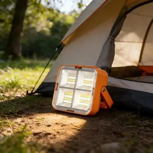 Mini Solar USB Rechargeable Portable Emergency Light, Multifunctional LED Flashlight with Magnetic Plate, Ideal for Camping, Night Markets, Travel