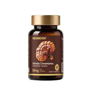 Redmoon Antrodia Cinnamomea Fruiting Body Capsules 50mg per Capsule 60 Count Dietary Supplement