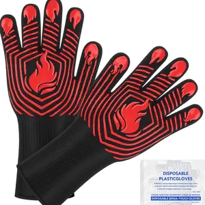 BBQ Gloves(black), 1472 ° F Heat Resistant Gloves Fireproof Mitts