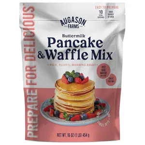 Augason Farms Buttermilk Pancake & Waffle Mix Resealable Pouch, Emergency Food Supply, Everyday Meals, 10 Servings