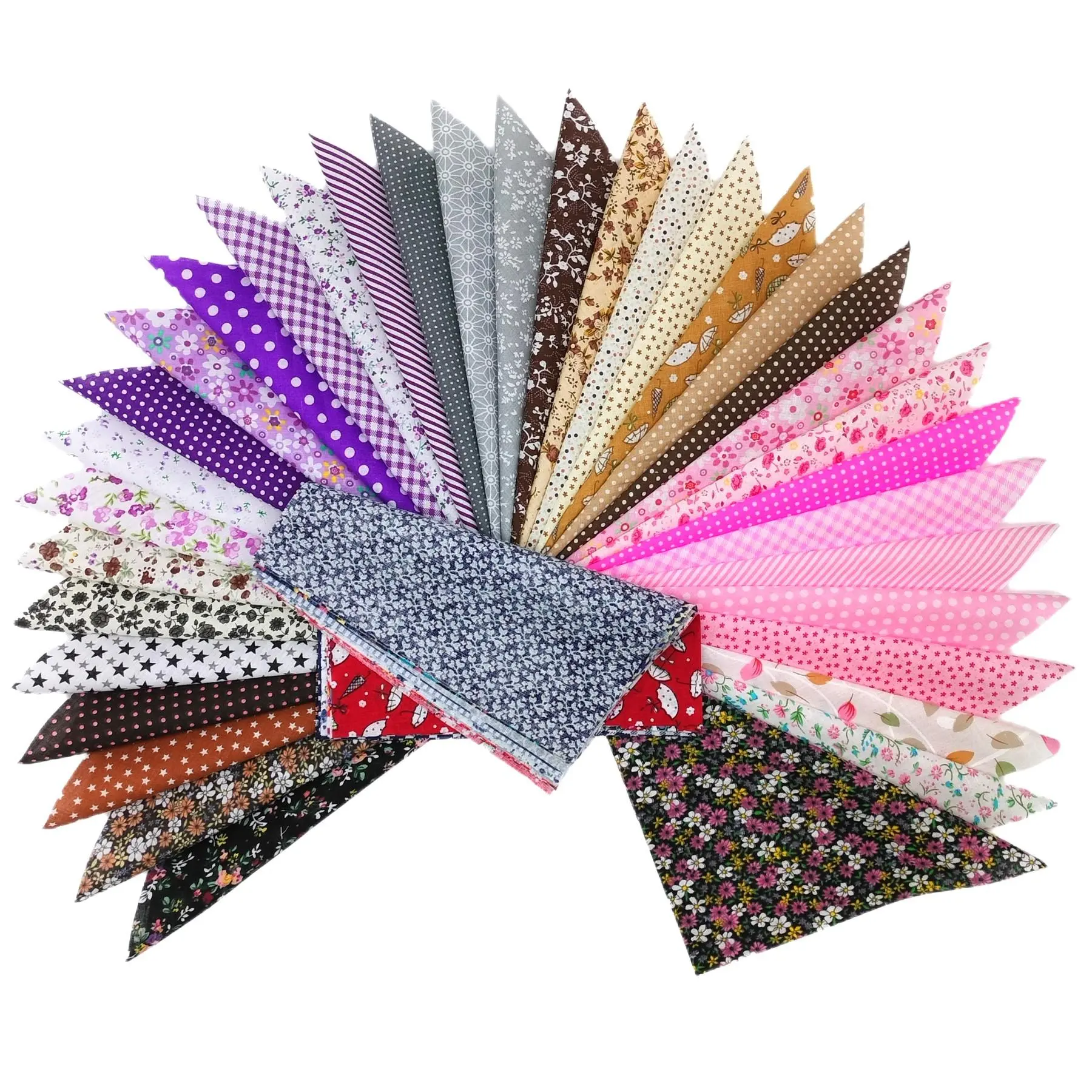 Dot Pattern Square Fabric, 50pcs/set DIY Handmade Farmhouse Patchwork Fabric, Sewing Fabric for DIY Doll Clothes, Quilting Fabric, Sewing Supplies