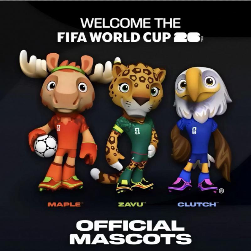New 2026 cute mascot dolls from the United States, Canada and Mexico, cartoon figurines and gifts (1 box of 3), 9cm in size