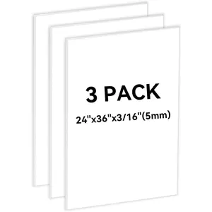 3PACK White  Board 24x36x3/16 inches,5MM  Core Board Poster Board for School Projects Crafting and Art Displays Durable Lightweight Easy to Cut Ideal for Presentations, Signboards