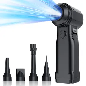 Instant Dust Removal — Compressed Air Duster 90,000 RPM with 40mm Nozzle, LED Light, TFT Display, 9-Speed Adjustable Rechargeable Air Duster, 10,000mAh Battery, 5 Nozzles for Computer,blowers