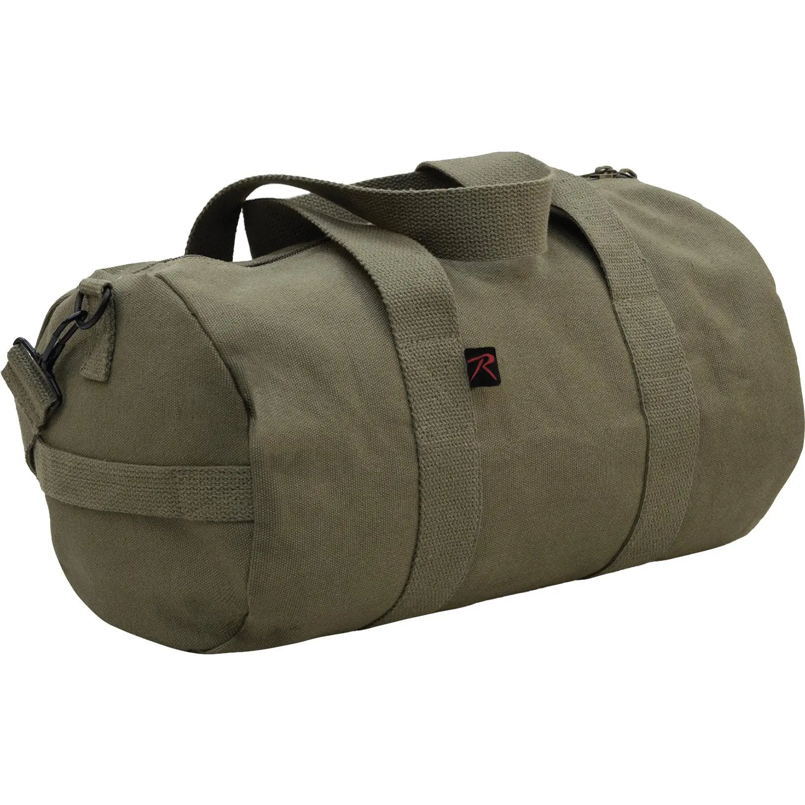 Heavyweight Canvas Duffle Bag 15", Rugged Natural Look Gym Bag in Olive Drab, Ideal for Workout, Outdoor Sports & Embroidery, Gym Bags, Outdoor Fitness Bag