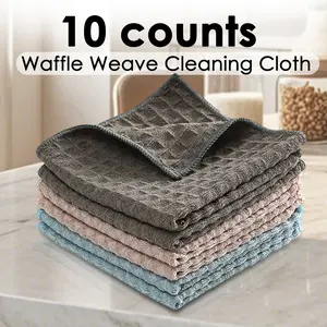 10 Counts Waffle Weave Cotton Kitchen Towels,Soft Cotton Material for Gentle Cleaning，Lightweight Design for Easy Handling，Random Color