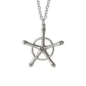 Anime Bleach Necklace Quincy Ishida Uryuu Cosplay Ginrei Gojiaku Amulet Alloy Choker Chain Keychain Pendant Jewelry Gifts
