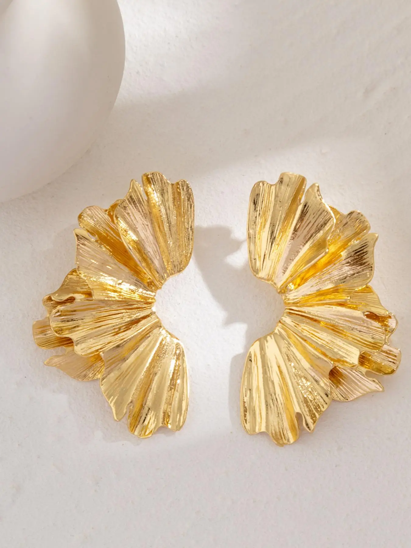 Boho Style Texture Metal Design Stud Earrings, Fashion Stud Earrings for Party, Daily Decor, Trendy All-match Vintage Jewelry for Birthday Gift, Thick