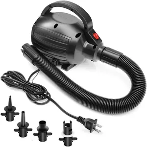 Electric Air Pumps for Inflatables Air Mattress Gymnastics Track Mat Quick Fill Inflator Deflator for Pool Floats Dock Raft, 4 Nozzles, 110-120V AC 400W