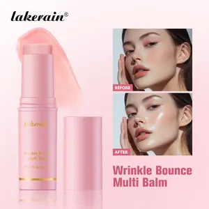 Lakerain Wrinkle Bounce Multi Balm Pink Multi-functional Moisturizing Stick; Pre-makeup Moisturizing Small Pink Stick Use For Lip cheek  Forehead Body Hydrating
