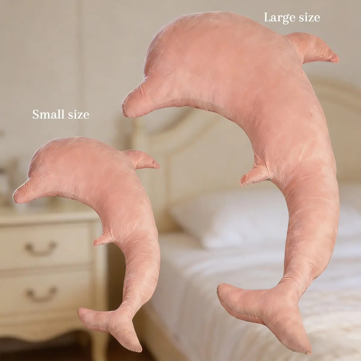 Premium Pink Dolphin Plush Pillow - Multifunctional Pregnancy Hug Pillow for Home Decor & Napping