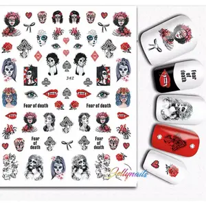 La Catrina, skeleton figure Day of the Dead, or Día de Muertos nail art stickers  Nail Art Nail Care Cosmetic