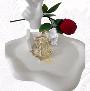 Valdiviajewelry #1748 Anchor and Jesus Christ Pendant, 14k Gold Overlay, High Quality ( NO CHAIN)