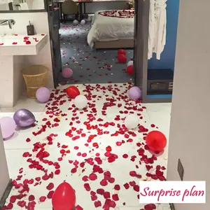1 Pack 1000 Pieces Valentine's Rose Petals, Artificial Rose Petals for Wedding Anniversary Decoration, Romantic Proposal Night Decorations