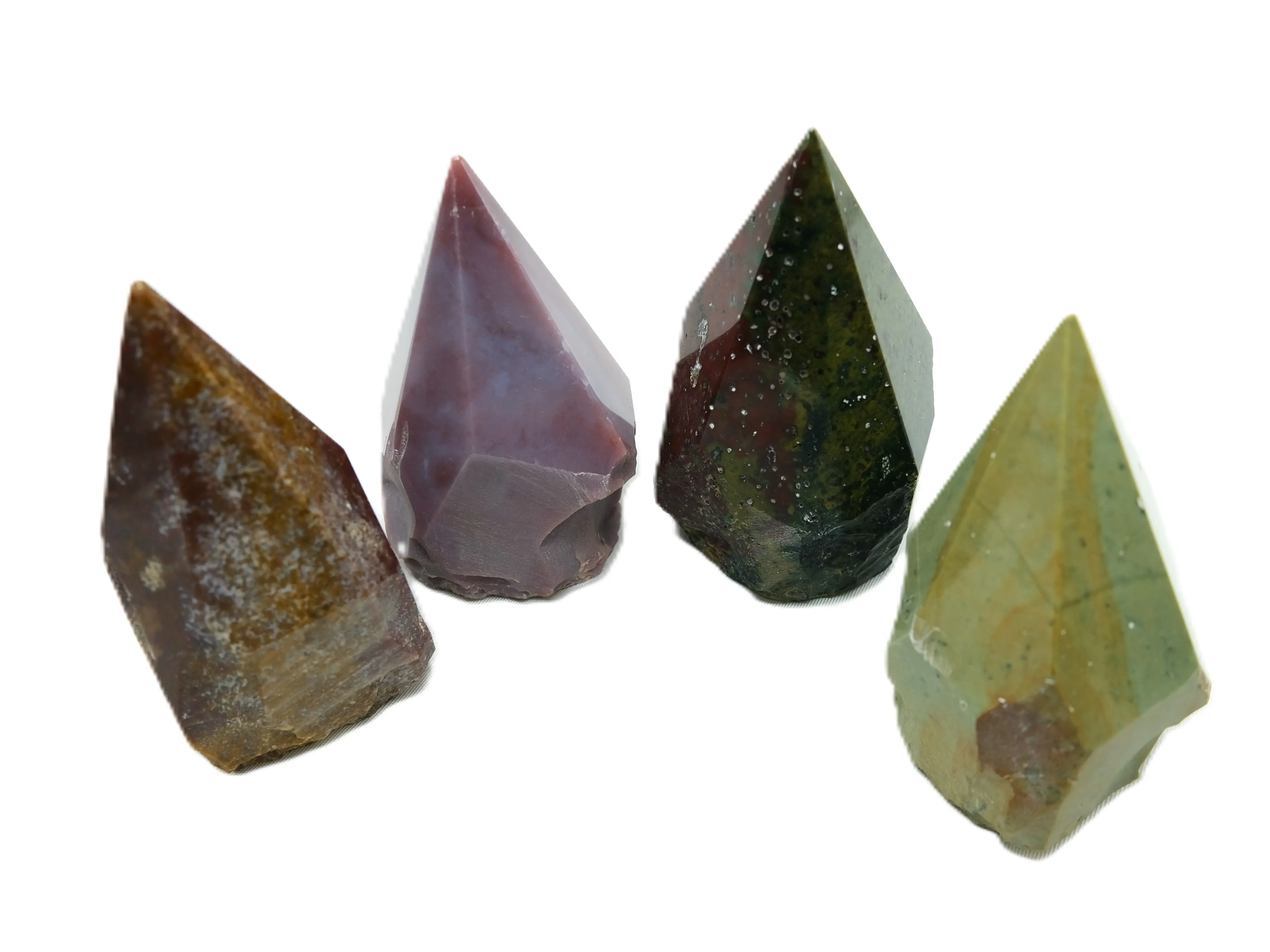 Natural Fancy Jasper Crystal Point with Raw Base