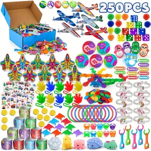 New 250pcs Classroom Treasure Box Prizes Birthday Party Favors Carnival Prizes Box Toys Assortment Treasure Chest Toys Assorted Pinata Filler Easter Gift Plastic