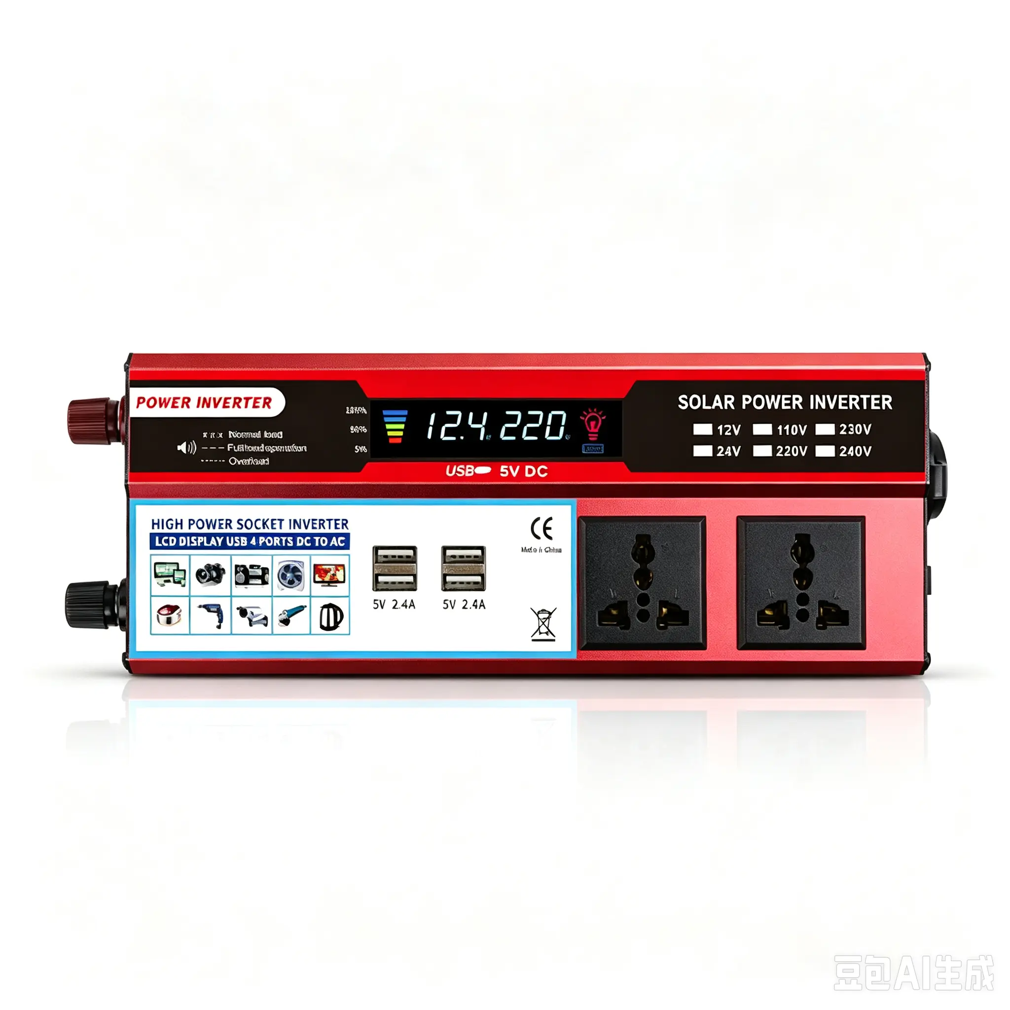 Multi-Port Car Inverter DC To AC Converter, Durable Power Inverter For RV Camping, Outdoor Work And Emergency Power