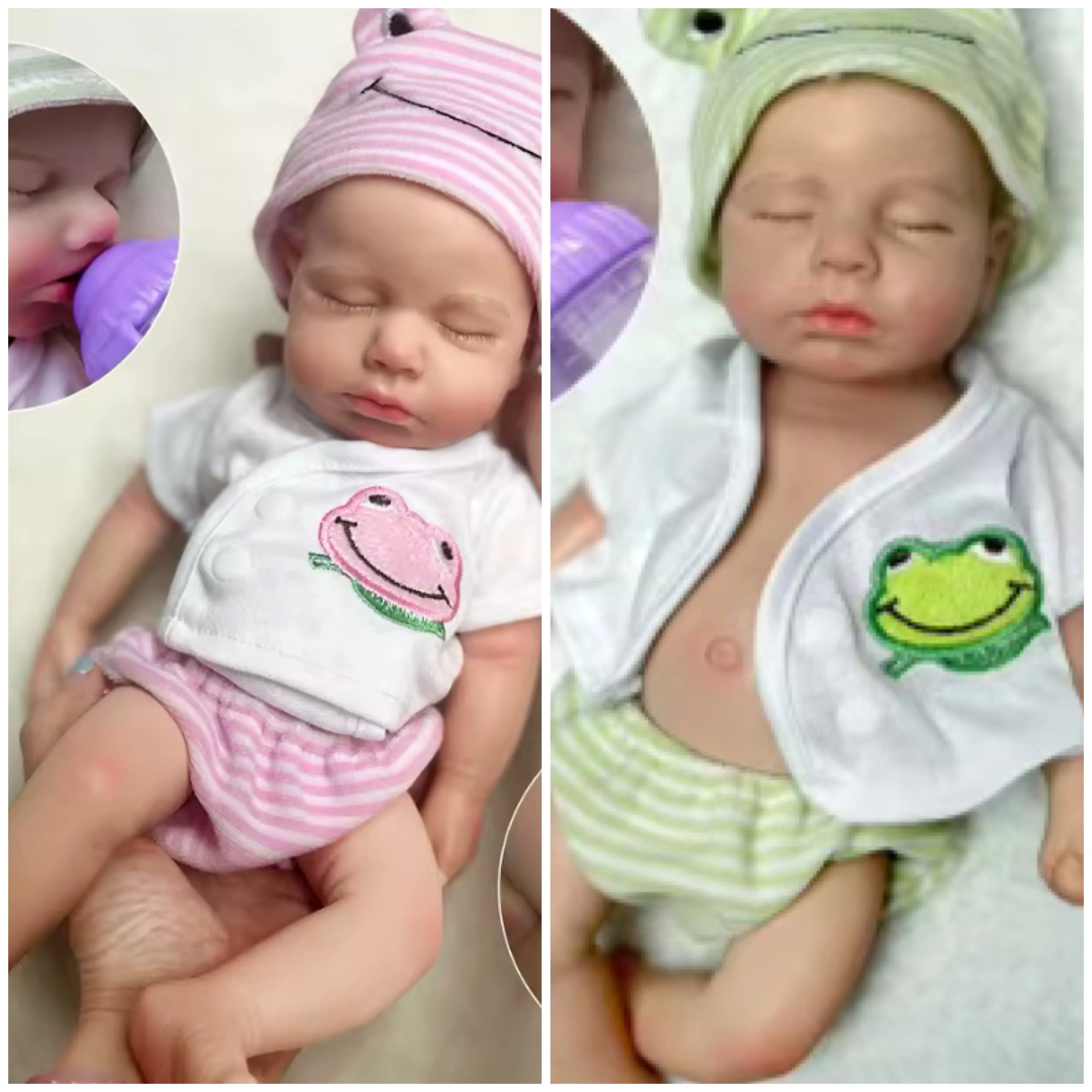 Realistic Full Body Silicone 13" Preemie Reborn Doll (Mouth Opens)  with Birth Certificate, Baby Bottle, Clothing, and Diaper