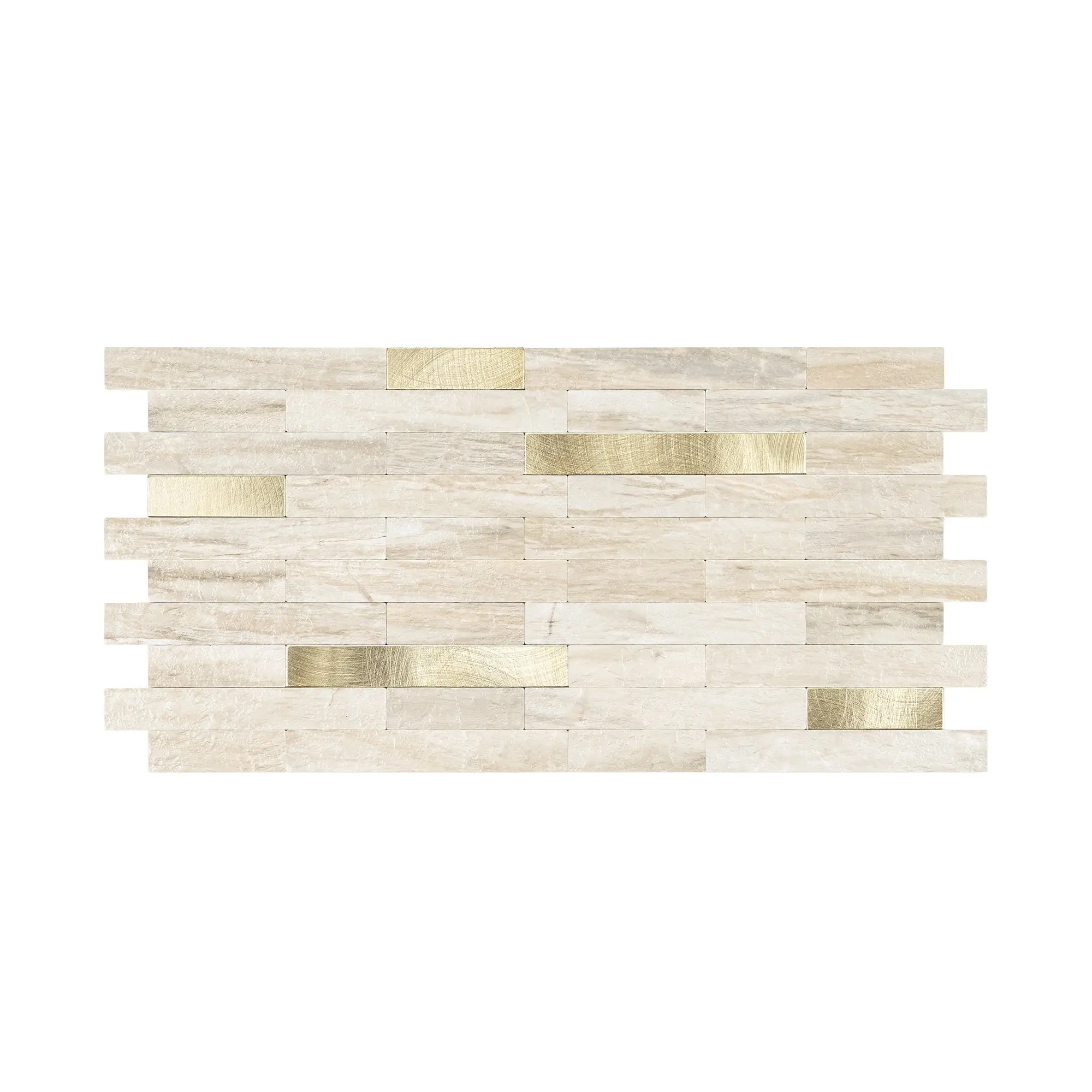 Jeedeson Rectangular Marble Beige Peel-and-Stick Metallic Wall Tile Backsplash, 20-Sheets, 11.6 in. x 5.9 in., for Indoor DIY Users, Modern Home Improvement