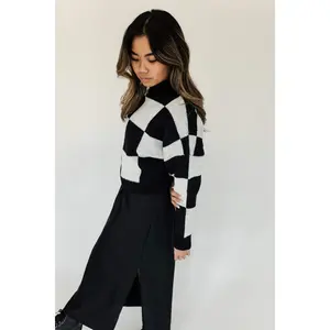 Check Mate - Black and White Sweater