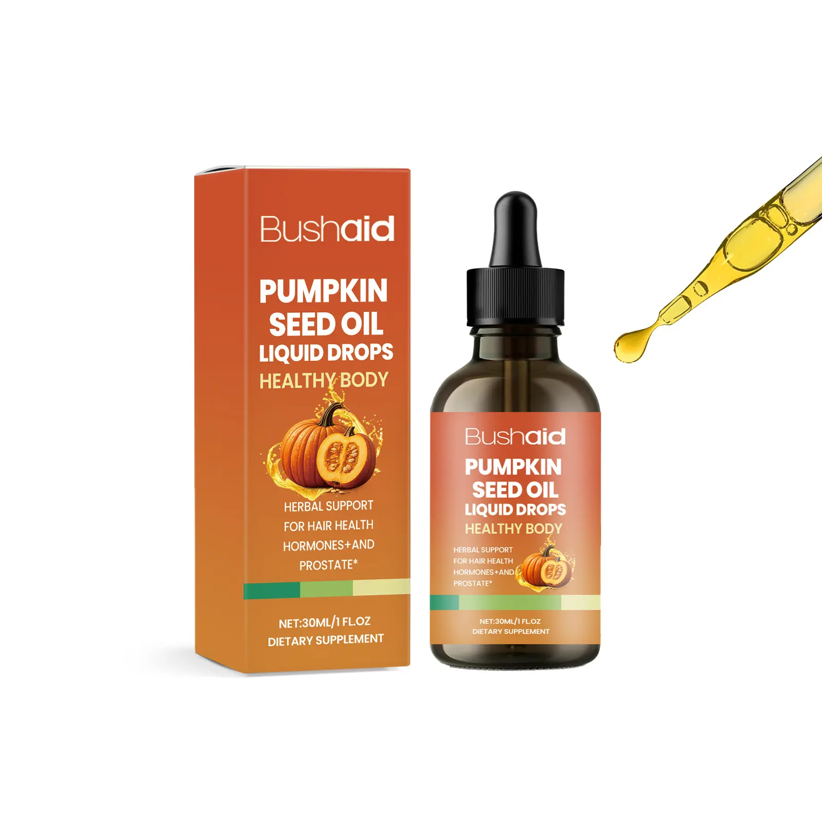 Organic pumpkin seed extract drops—a natural wellness supplement. This liquid formula is easily absorbed and rich in vitamins, helping to maintain your health on a daily basis.-VSA