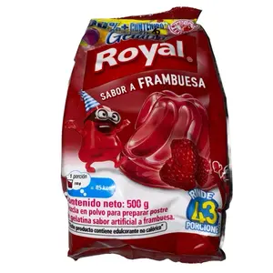 Royal Gelatin Raspberry Flavor 500g - 13 Servings Artificial Sweetened Powder for Dessert Snack