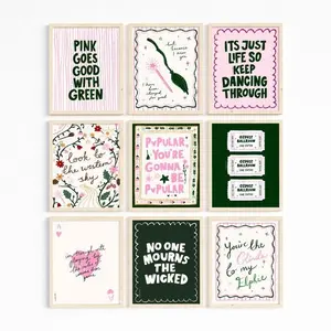 [All Design] Dancing Through Life Print Poster, Changed For Good, Pink Goes Good With Green Art, Movie Theatre Broadway Print Poster,Quotes Print Posters, Glinda Wicked Movie Sheet Music Art, glinda good witch, for good, wall art print, witches (NO FRAME)