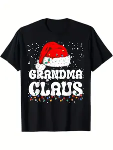 Family Christmas Matching T Shirts Grandma Claus Santa Holiday Festive Wear