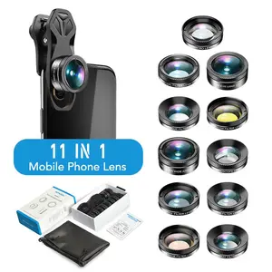 APEXEL 11 in 1 HD Phone Lens Kit, Wide Angle Fish Eye Lens & CPL/Star/ND Filter Lens Kit, Mobile Phone Accessories, Smartphone Camera Accessories for iPhone Samsung & Most Smartphones