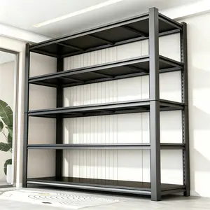Heavy-Duty Adjustable Garage Shelving Unit, Metal Shelving Unit, 5-Tier Steel Multi-Purpose Shelving, for Basements, Warehouses, and Storage Rooms, Black (72" H x 39.4" W x 18" D)