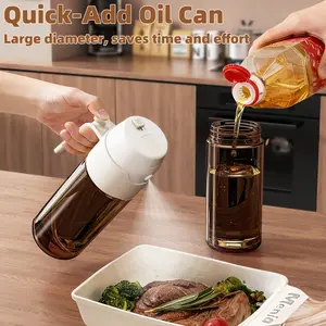 Miolite 1/2 Portable Olive Oil Sprayer and Pourer | 18.6oz Plastic Kitchen Oil Bottle, Ideal for Cooking, Grilling, Air Frying, Baking, and Salads